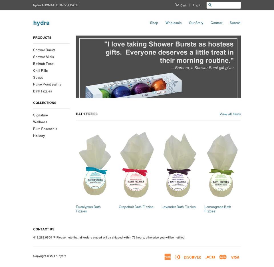 showerburst.com shopify website screenshot