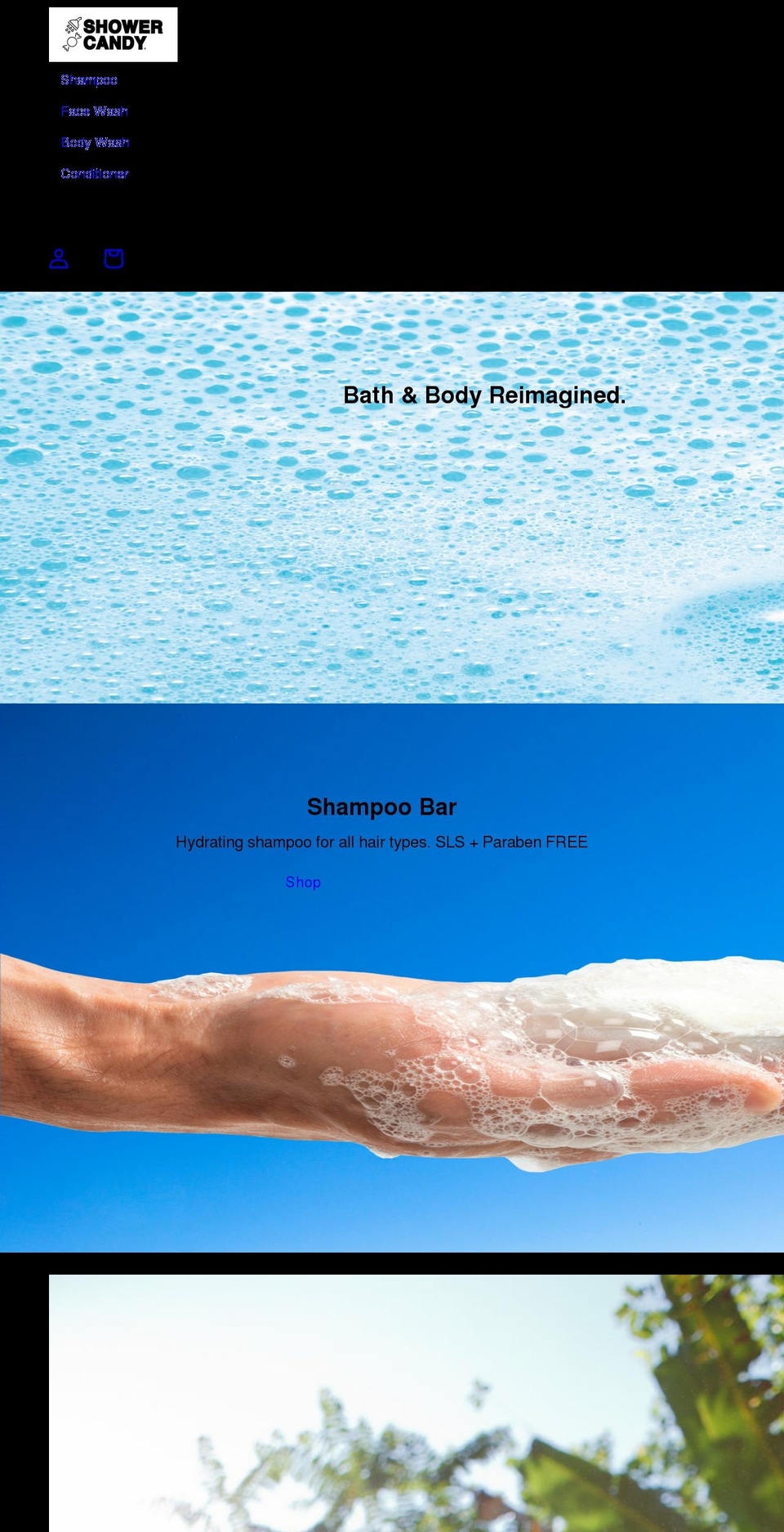 showercandy.com shopify website screenshot