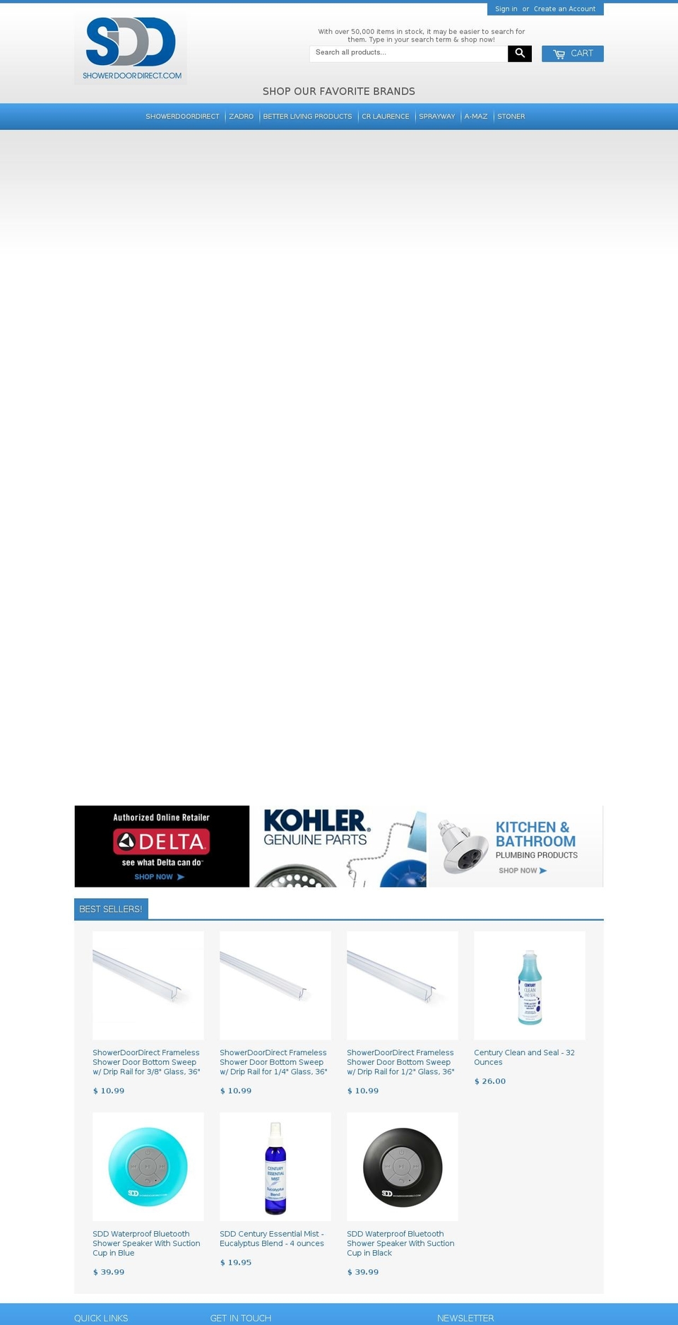 showerdoordirect.com shopify website screenshot