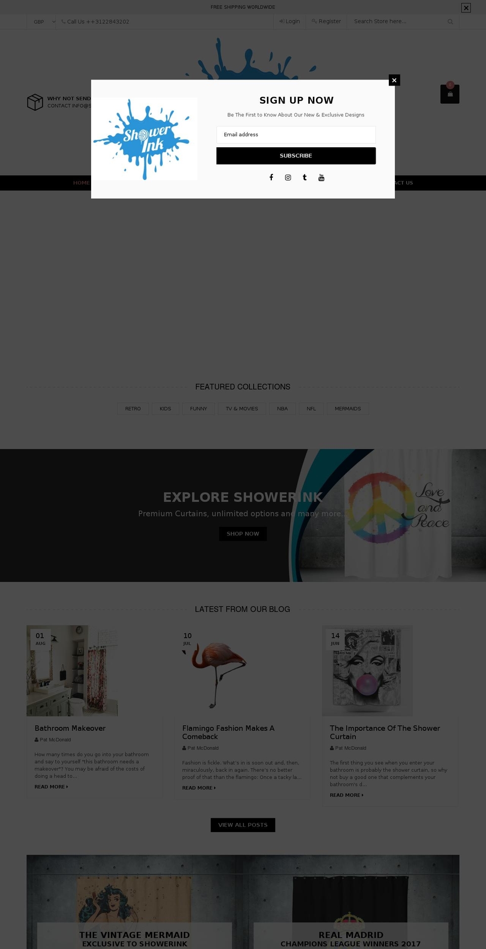 showerink.com — Shopify storefront screenshot