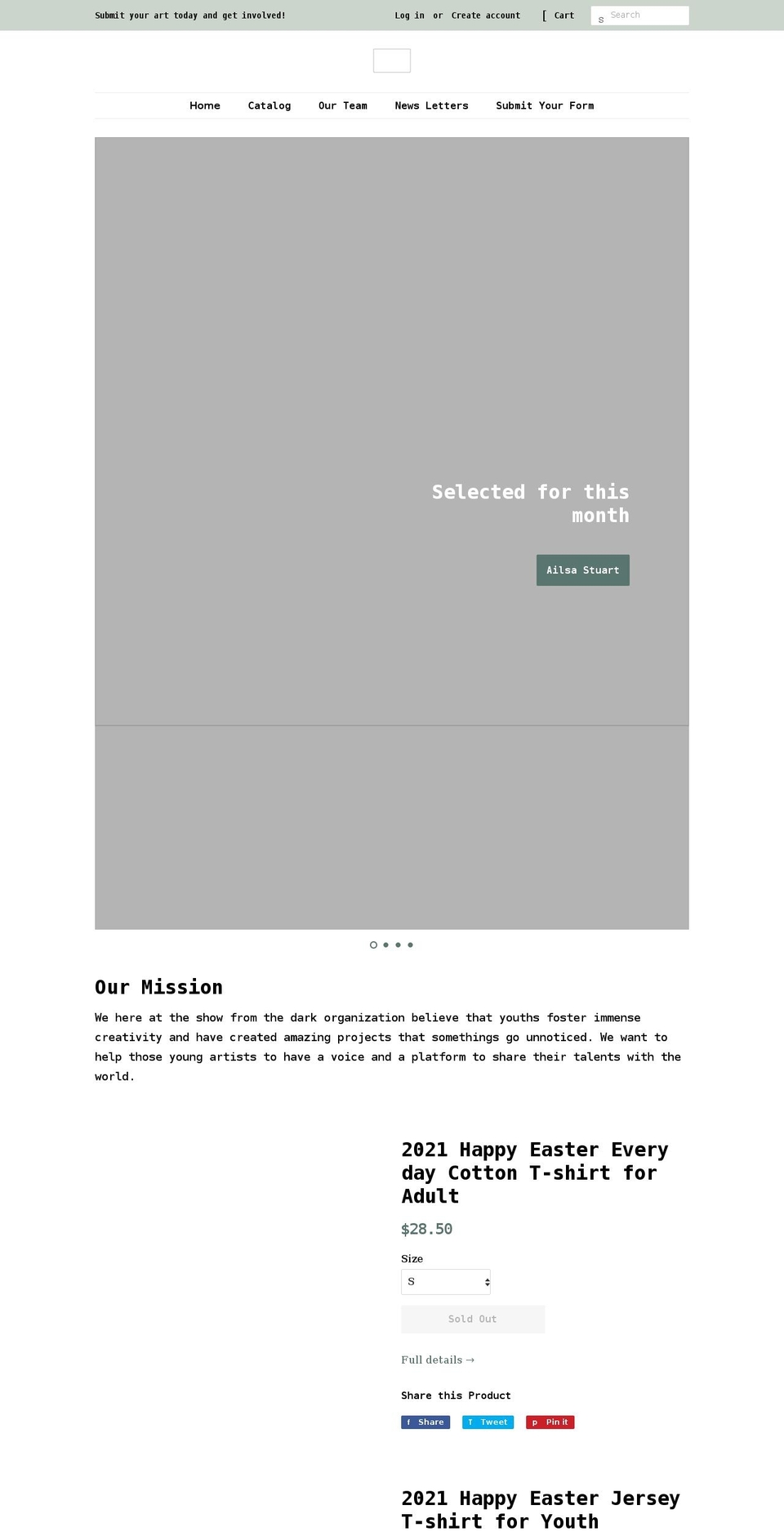showfromthedark.com shopify website screenshot