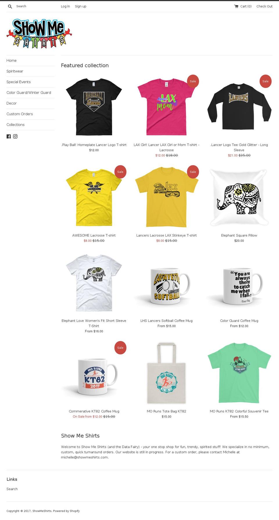 showmeshirts.com shopify website screenshot