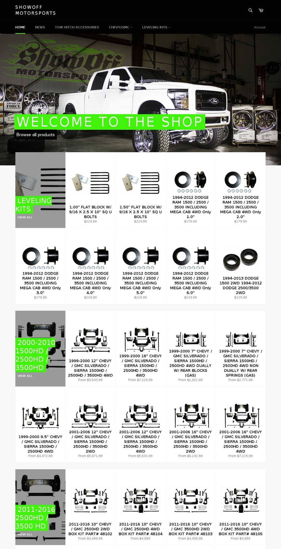 showoffmotorsports.com shopify website screenshot