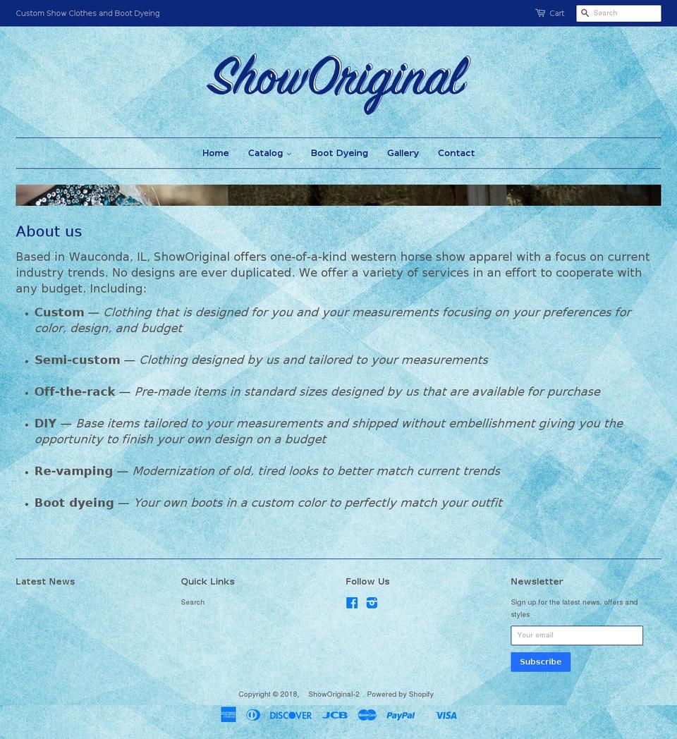 showoriginal.com — Shopify storefront screenshot