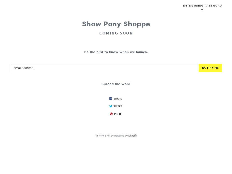 showponyshoppe.com shopify website screenshot
