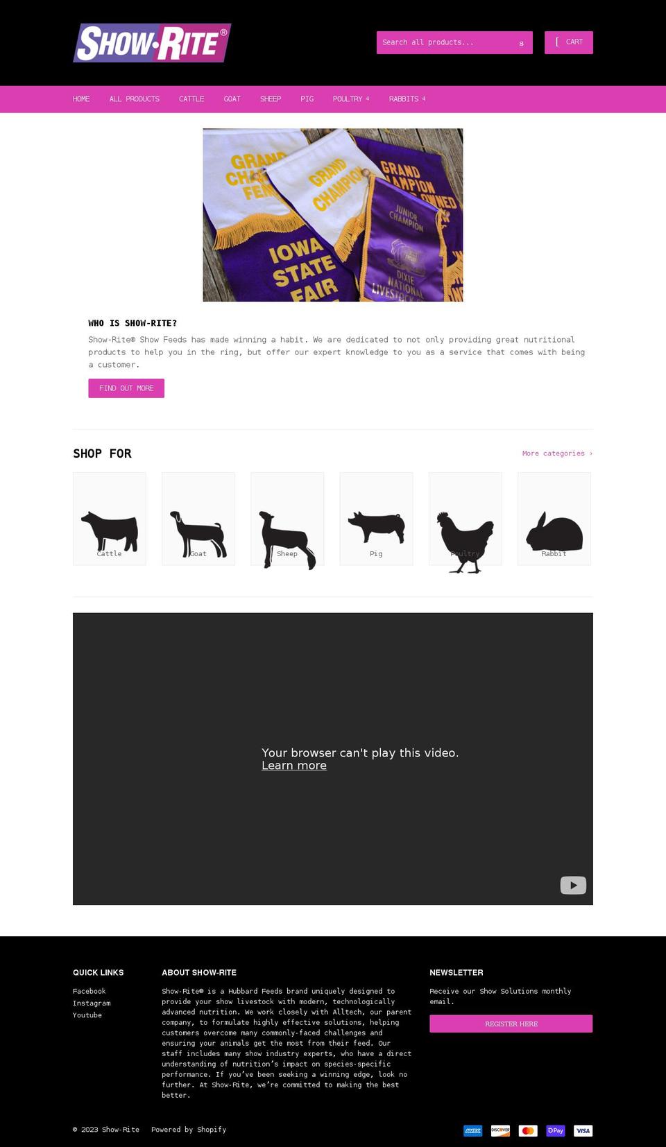 showrite.myshopify.com shopify website screenshot
