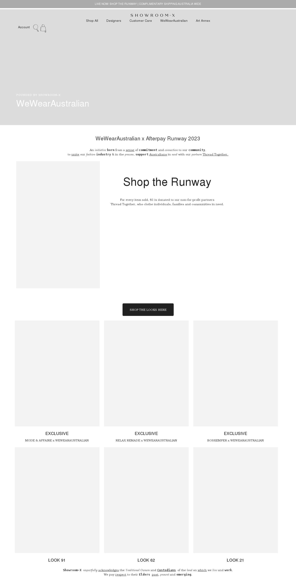 showroom-x.com shopify website screenshot