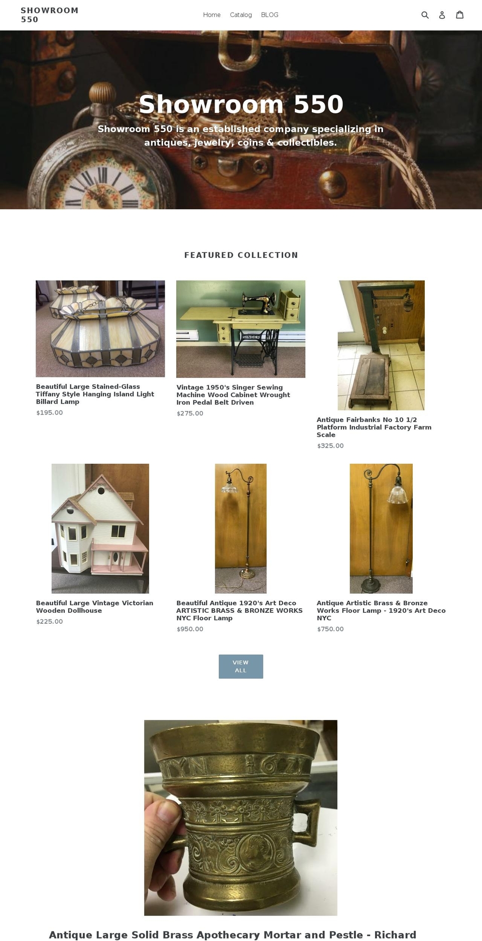 showroom550.com — Shopify storefront screenshot