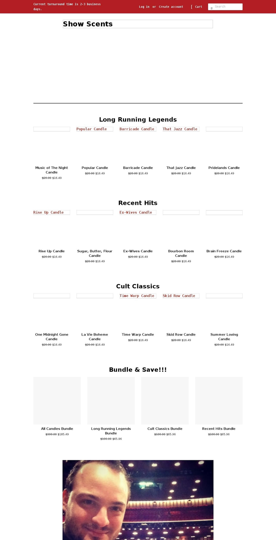 showscents.com shopify website screenshot