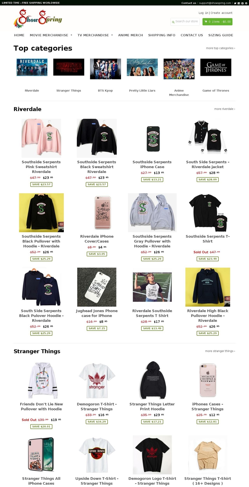 showspring.com — Shopify storefront screenshot