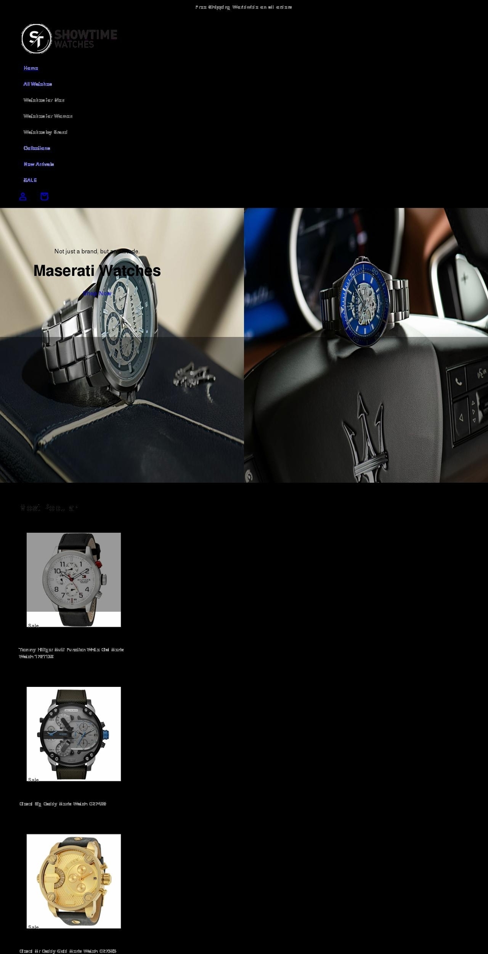 showtimewatches.com shopify website screenshot