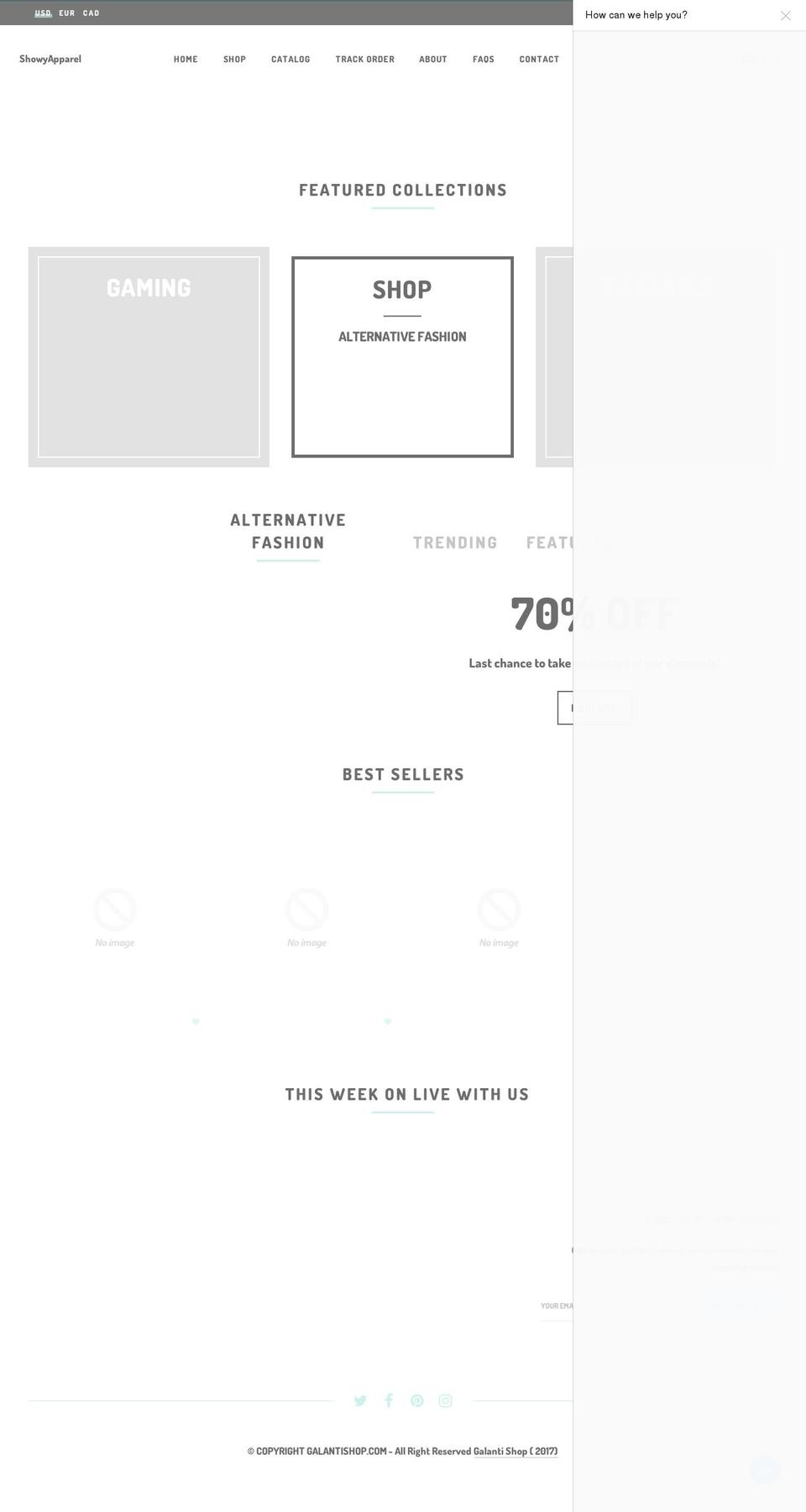 showyapparel.com shopify website screenshot