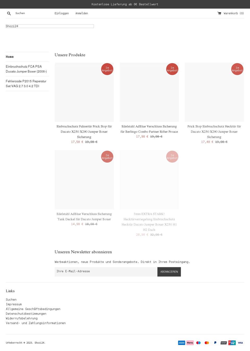 shozi24.com shopify website screenshot