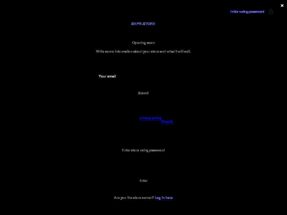 shpr-store.com shopify website screenshot