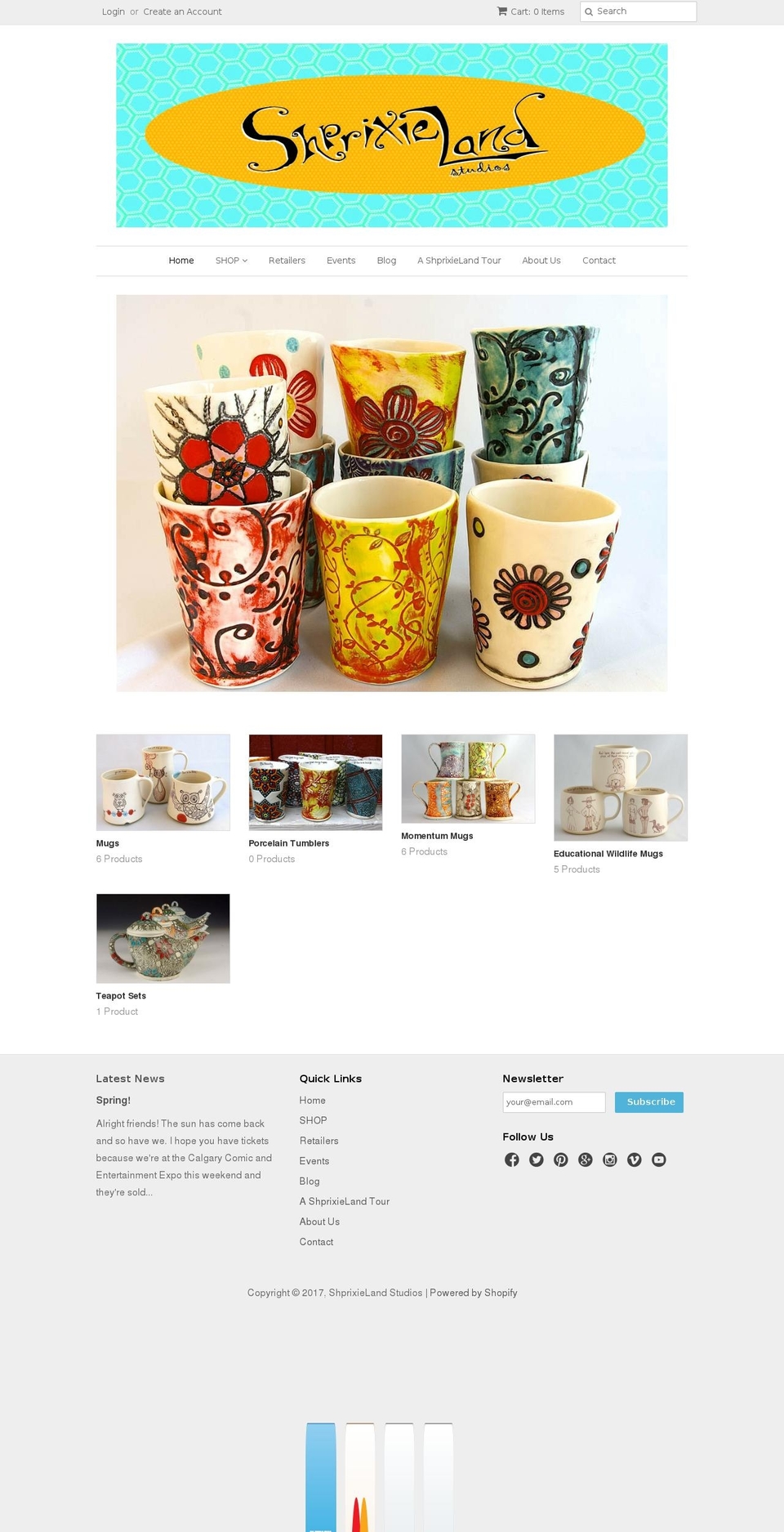 shprixieland.com shopify website screenshot