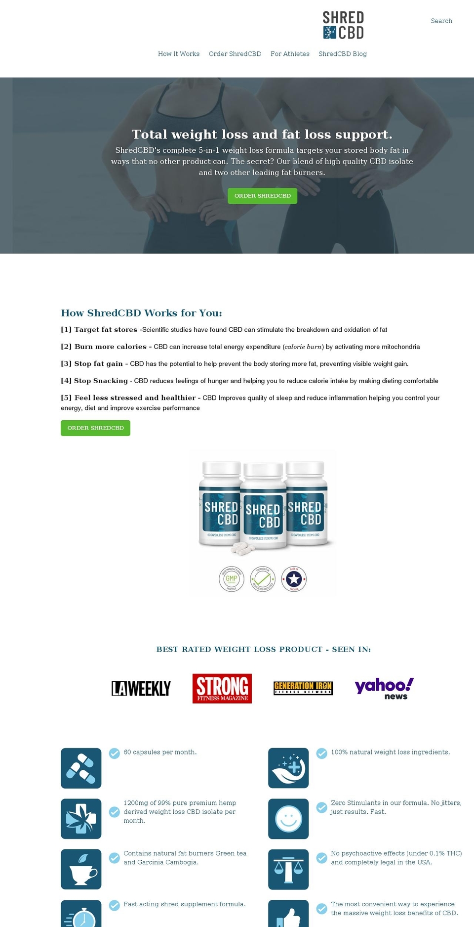 shredcbd.com shopify website screenshot
