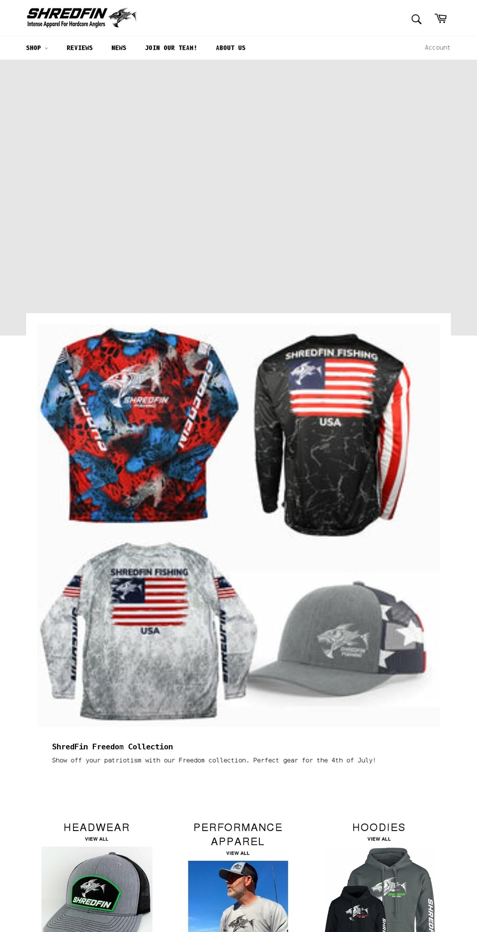 shredfin.com shopify website screenshot