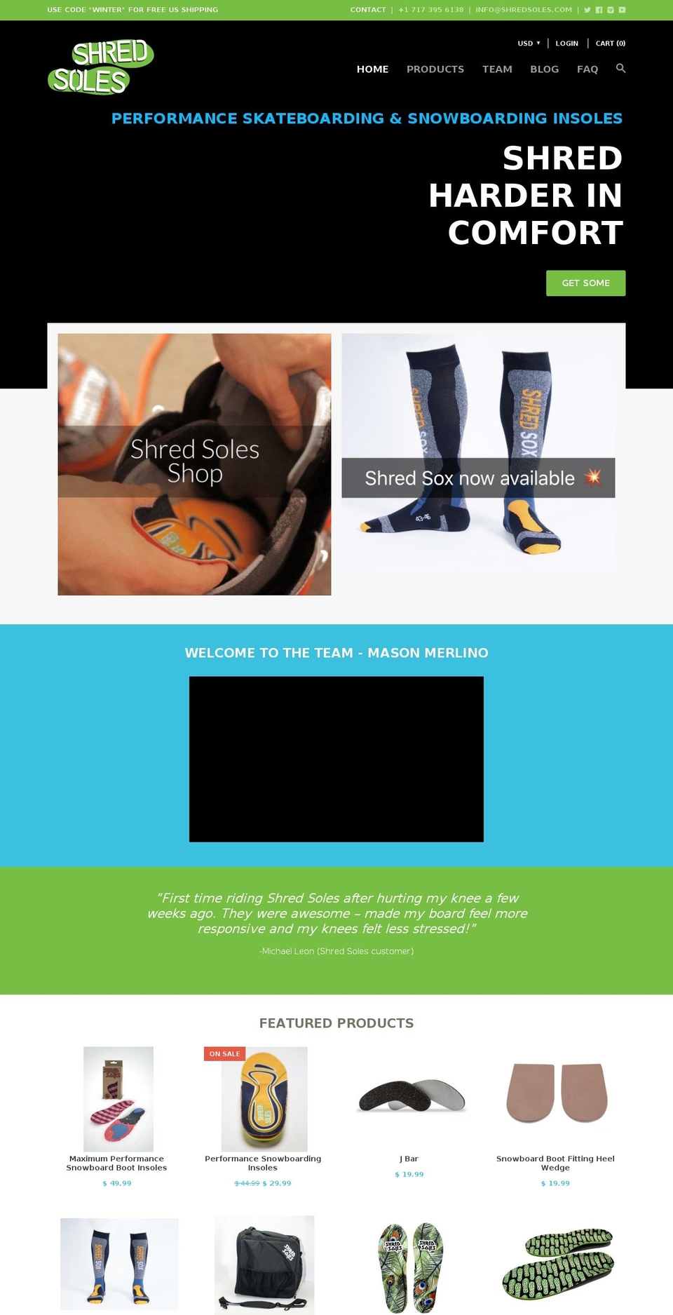 shredsole.com — Shopify storefront screenshot