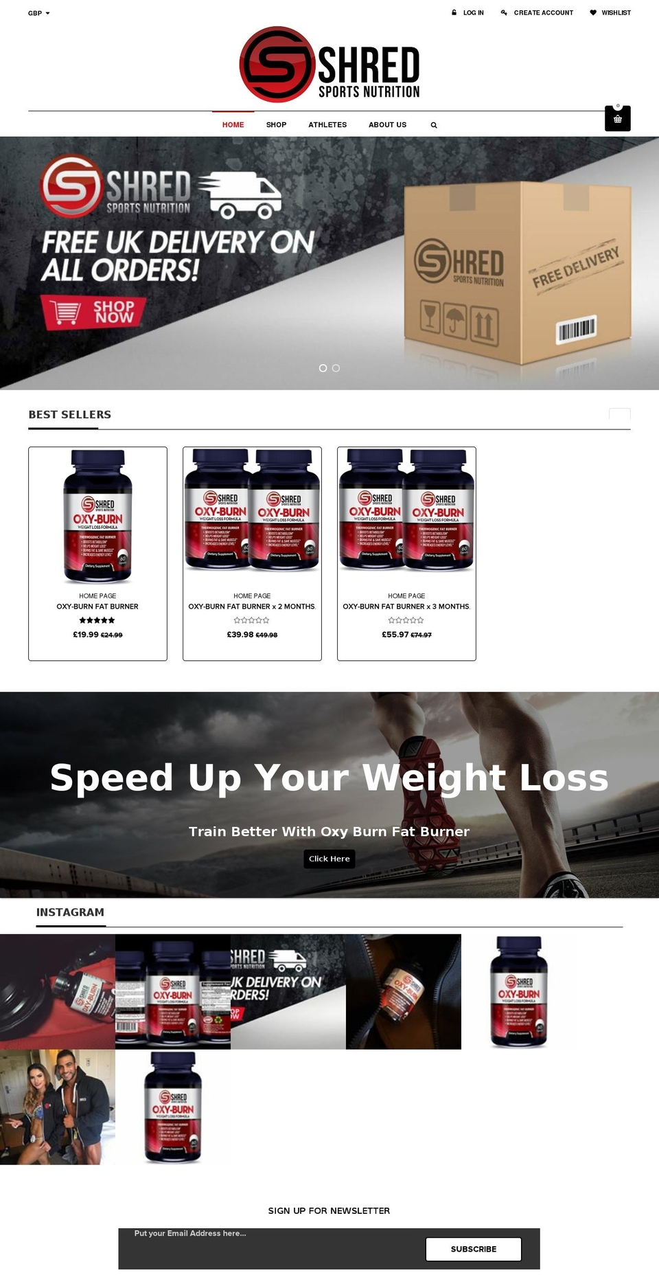 shredsportsnutrition.com — Shopify storefront screenshot