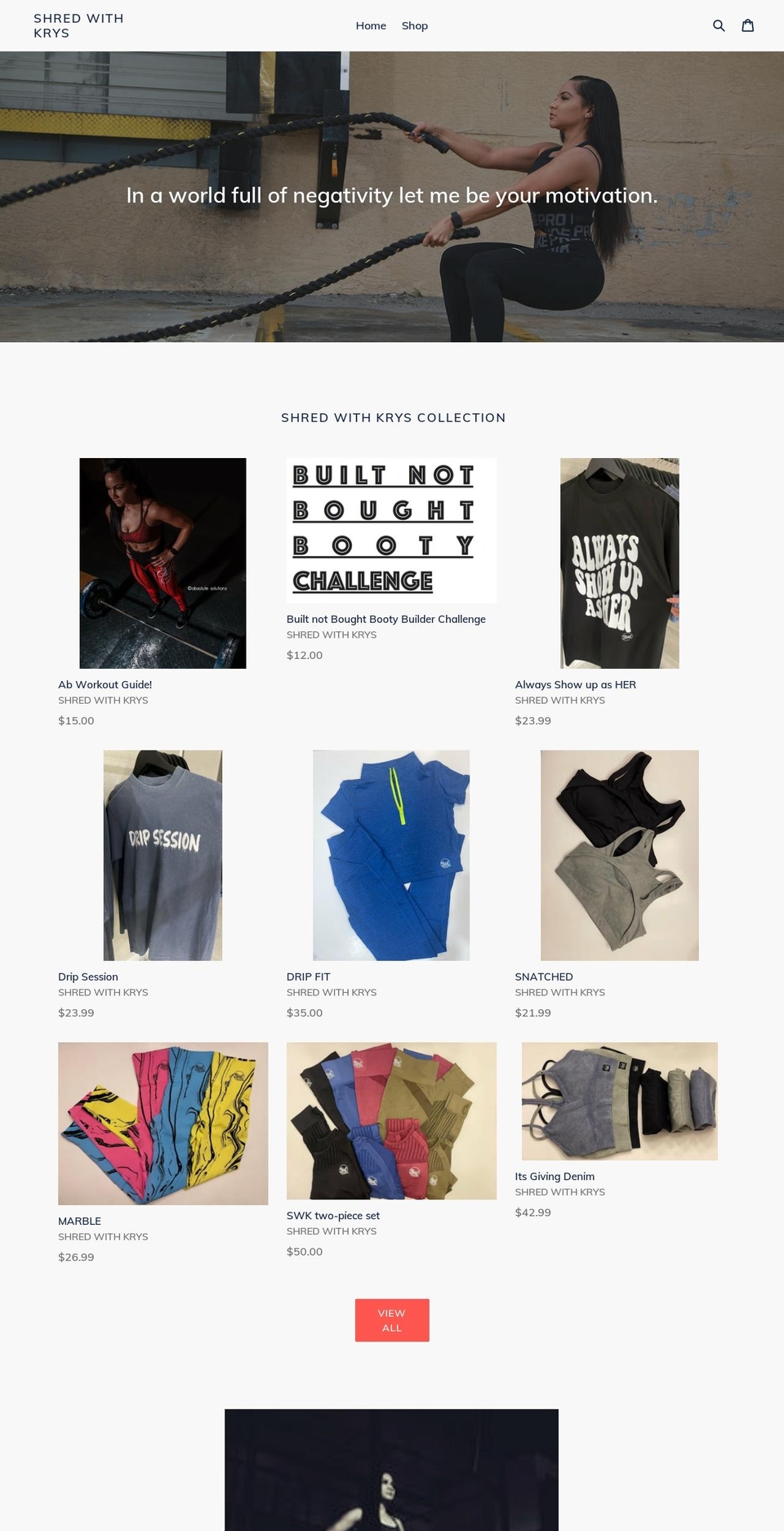 shredwithkrys.com — Shopify storefront screenshot