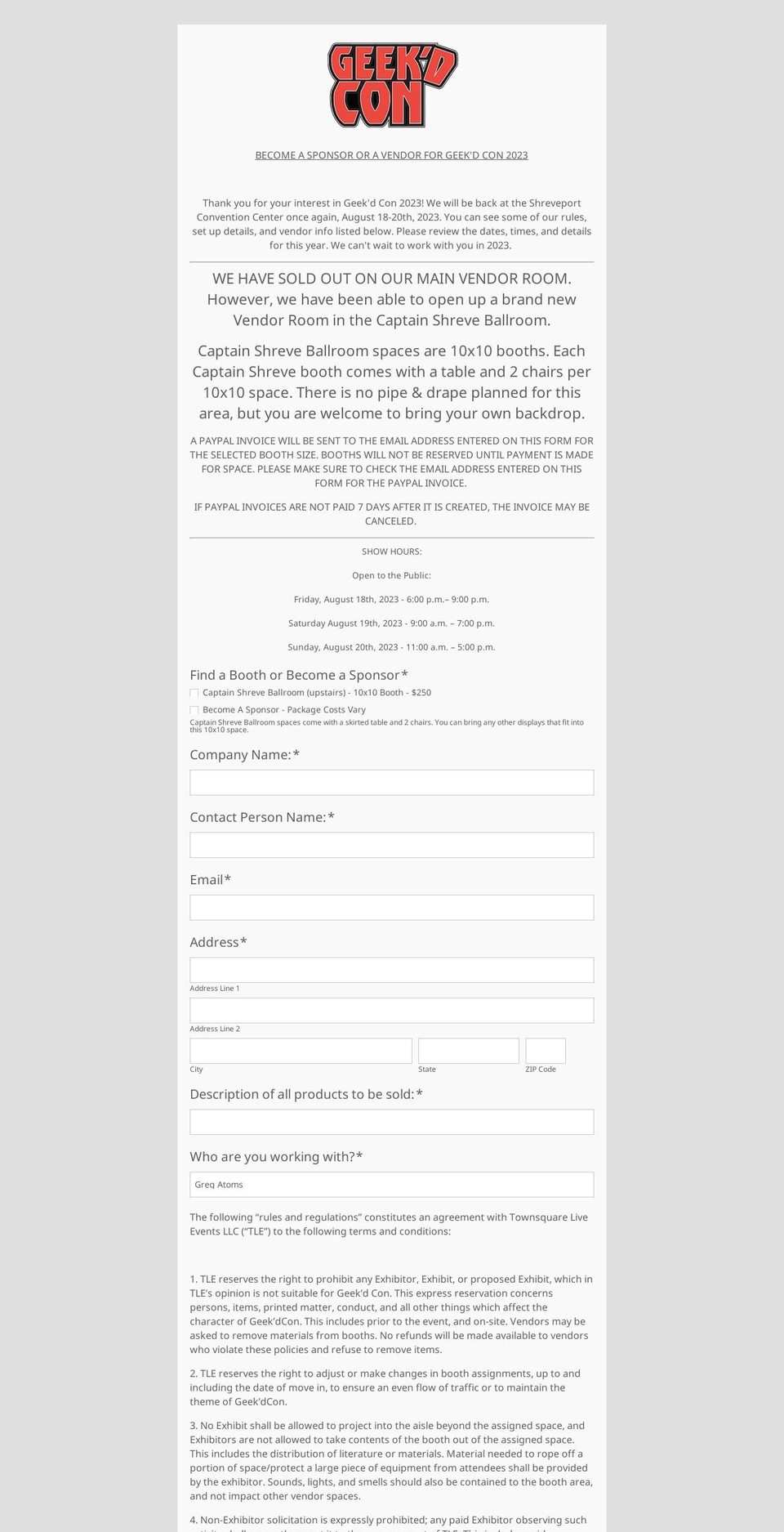 shreveportgeeks.com — Shopify storefront screenshot