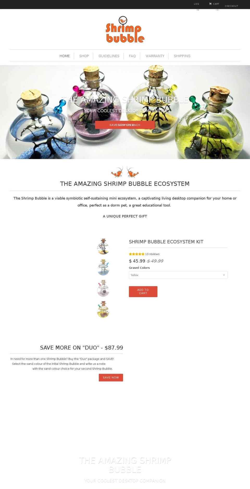 shrimp-bubble.com — Shopify storefront screenshot