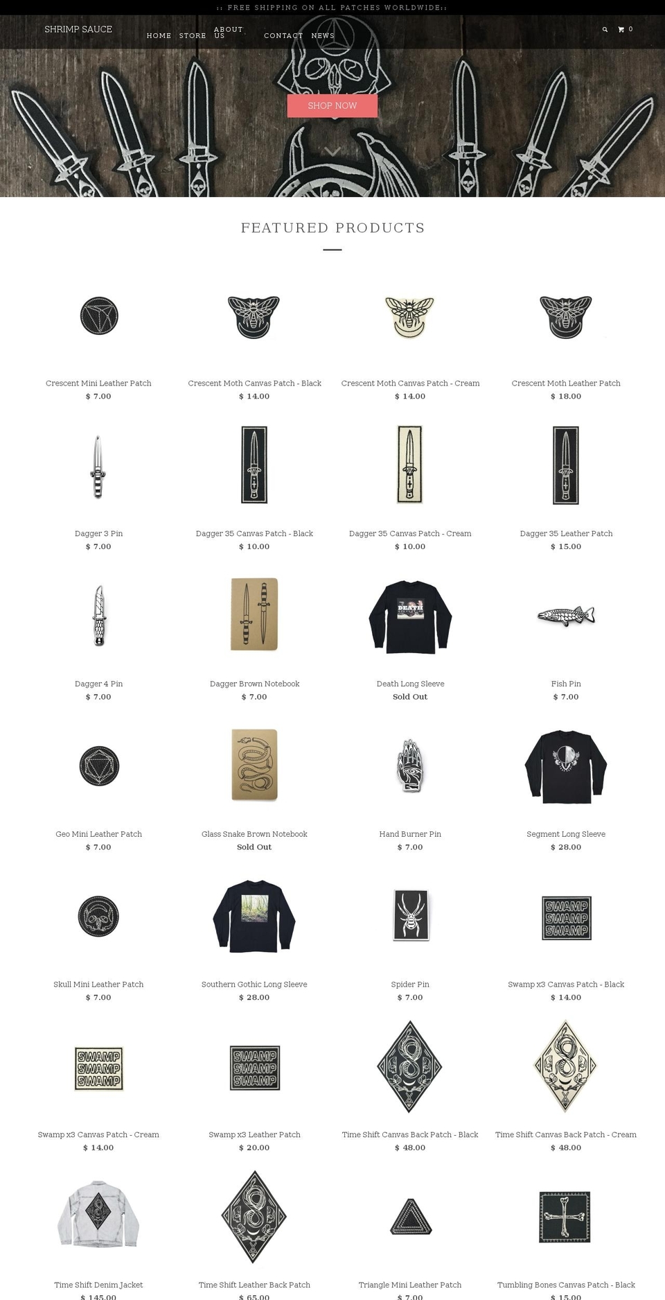 shrimp-sauce.com shopify website screenshot