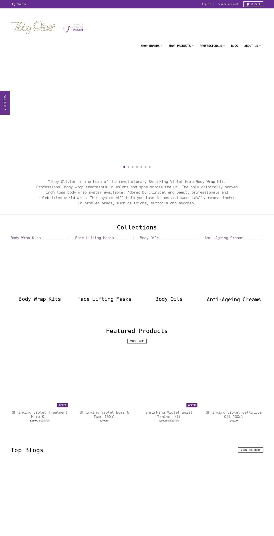 shrinkinginches.com — Shopify storefront screenshot
