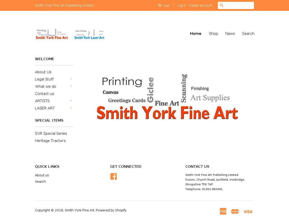 SYFAP Fine Art and Laser Art Shopify theme site example shropshirefinearts.com