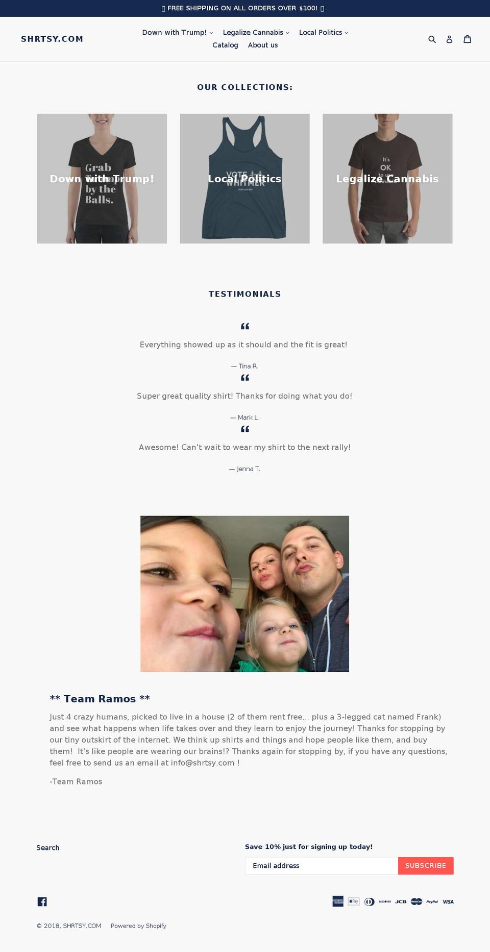 shrtsy.com — Shopify storefront screenshot