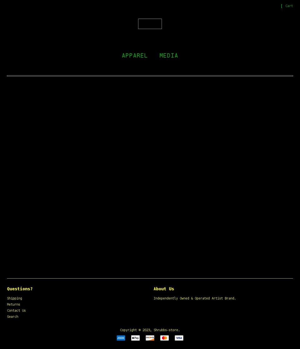 shrubbss.com shopify website screenshot