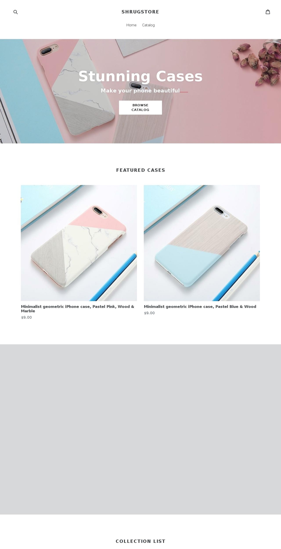 shrugstore.com — Shopify storefront screenshot