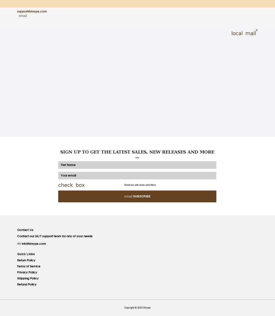 shrype.com shopify website screenshot