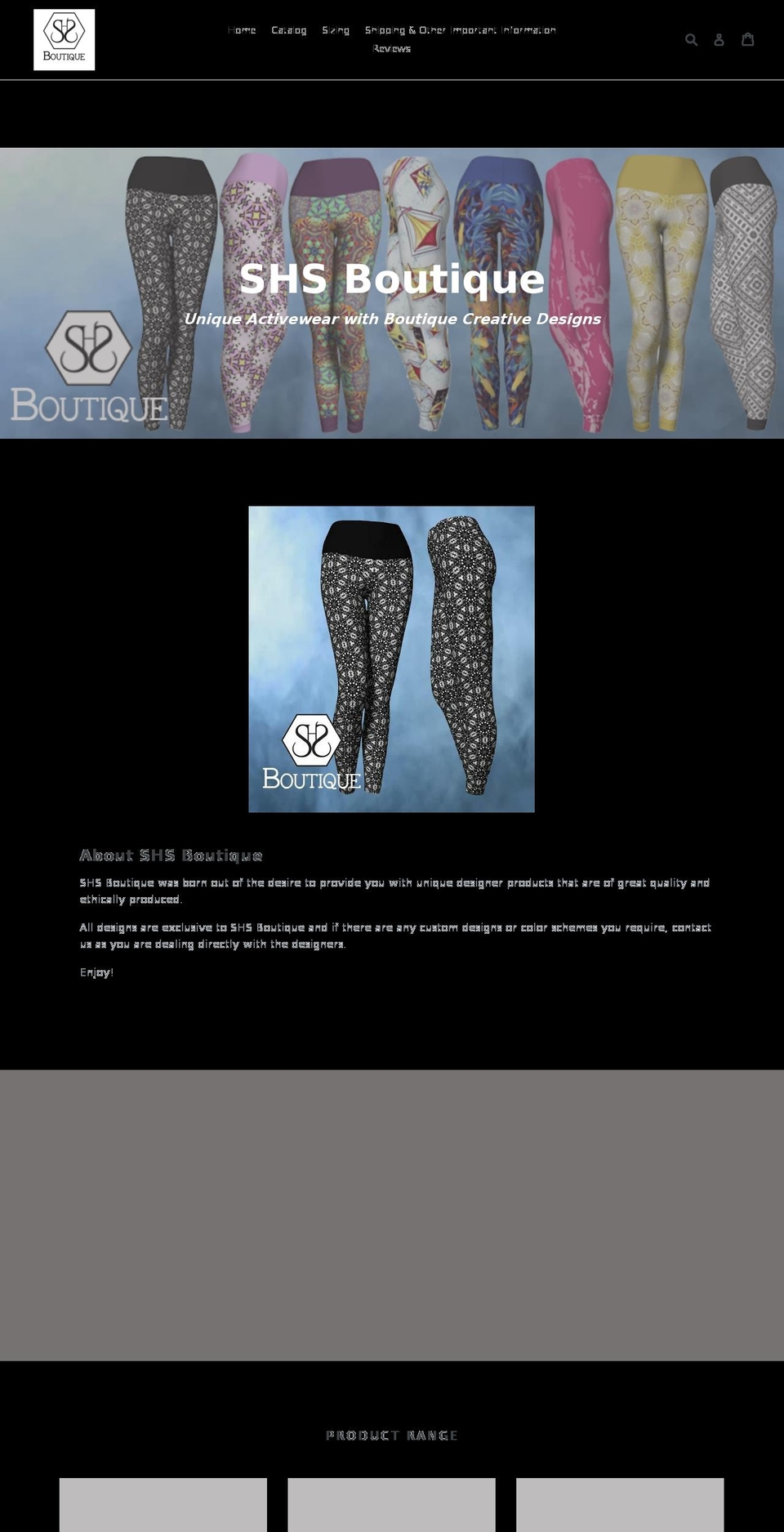 shsboutique.com — Shopify storefront screenshot
