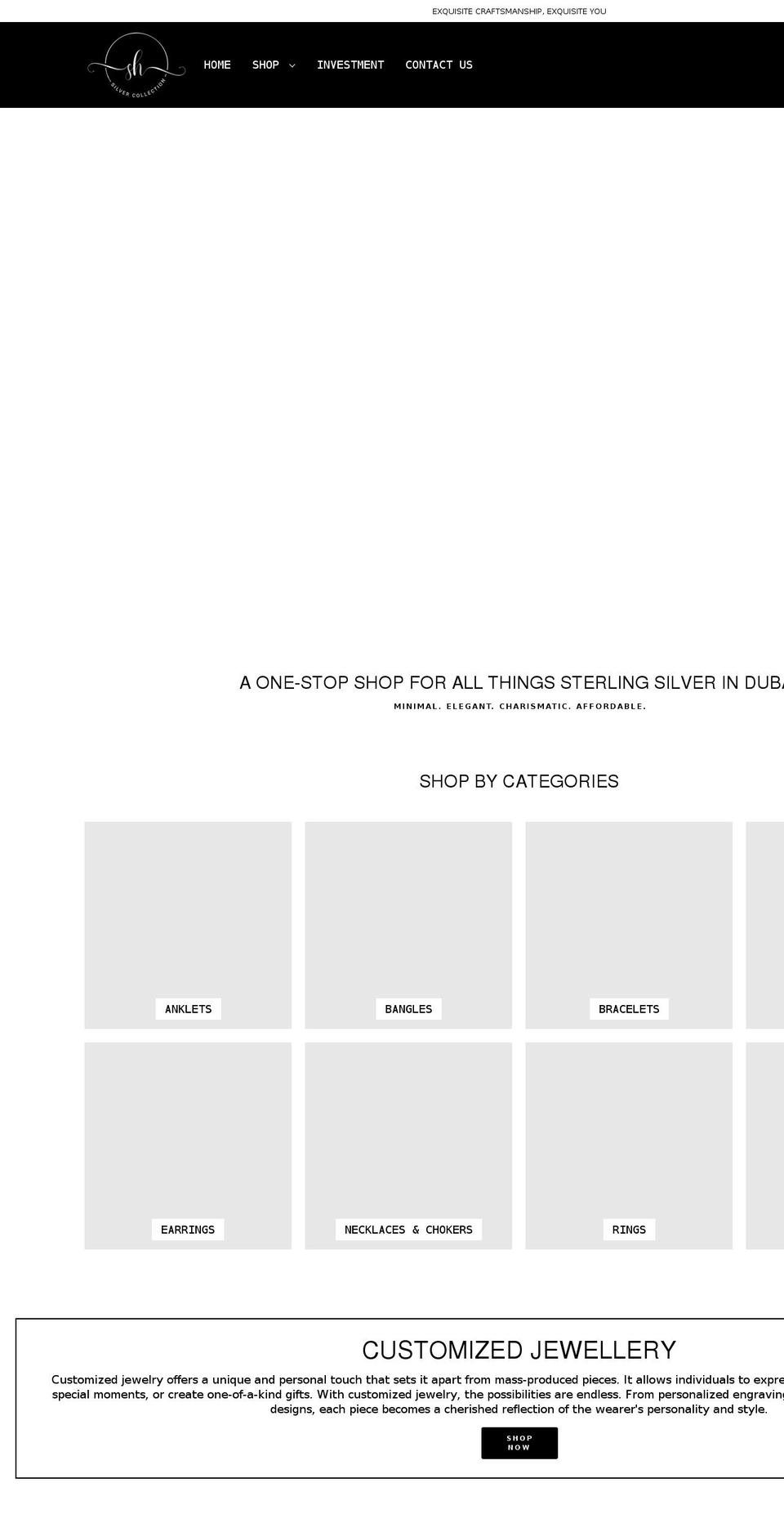 shsilvercollection.com — Shopify storefront screenshot