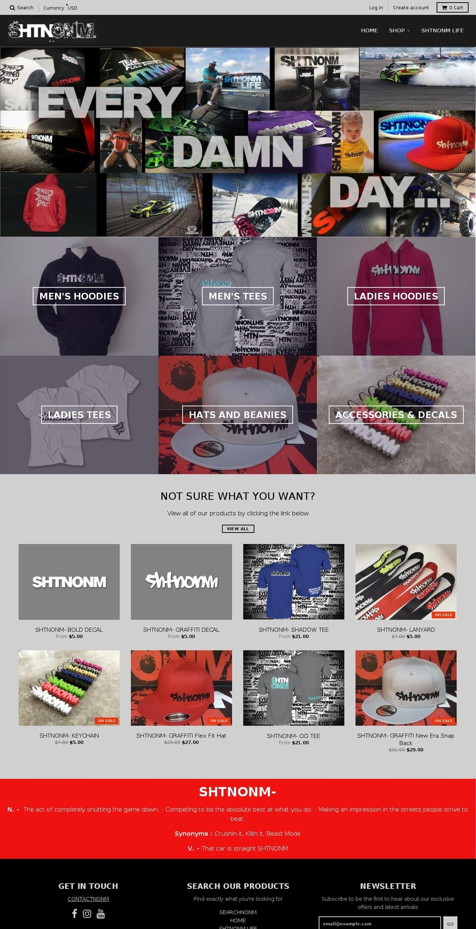 shtnonm.com shopify website screenshot