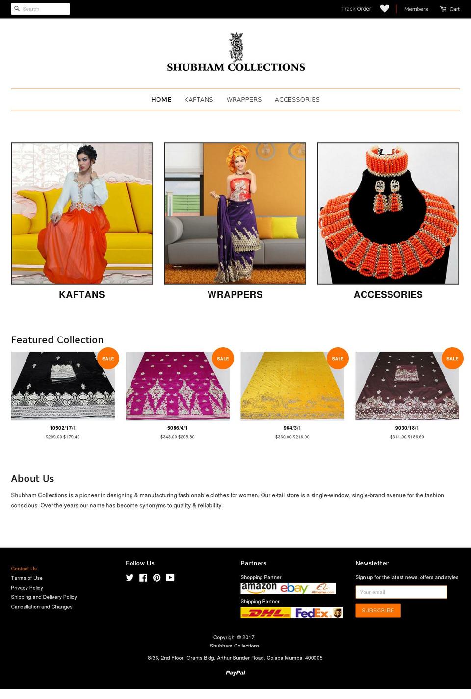 shubhamofficial.com shopify website screenshot