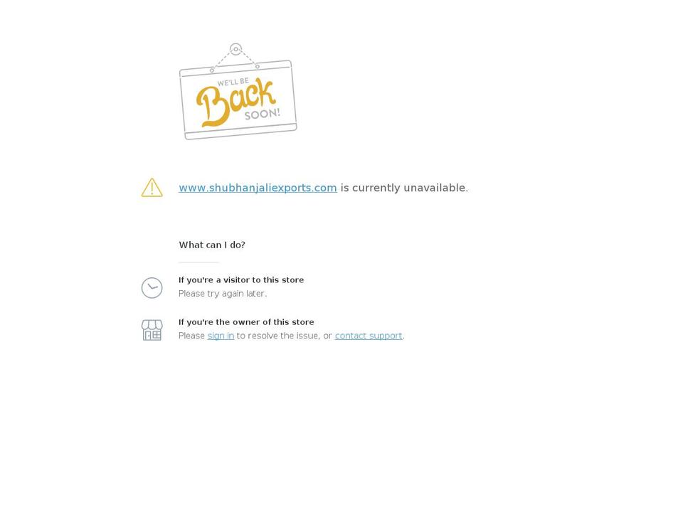 shubhanjaliexports.com shopify website screenshot