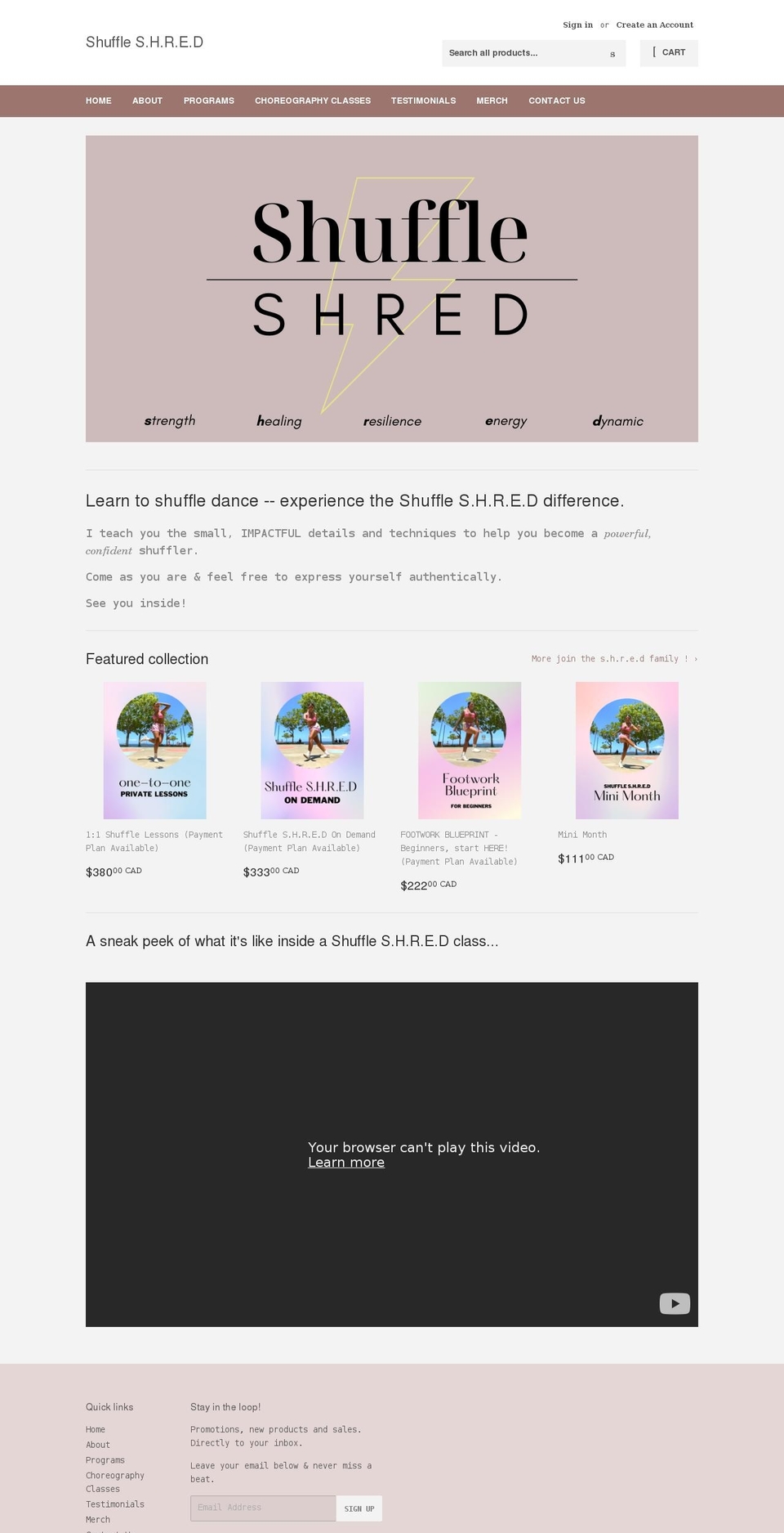 shuffleshred.com shopify website screenshot