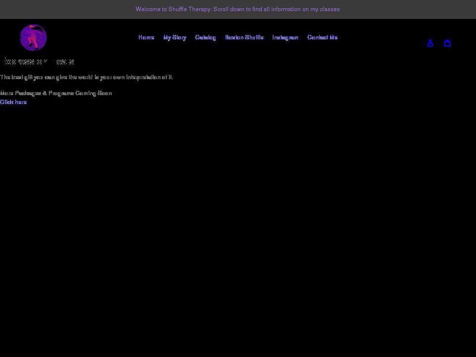 shuffletherapy.org shopify website screenshot