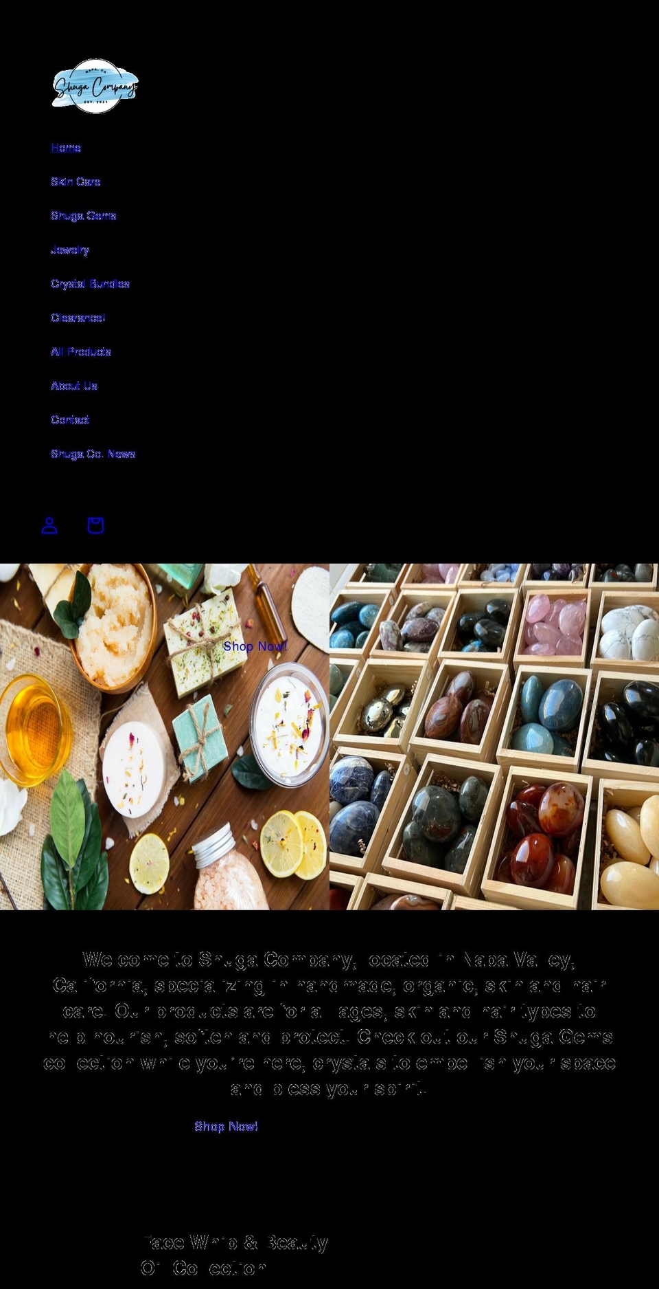 shugacompany.com shopify website screenshot