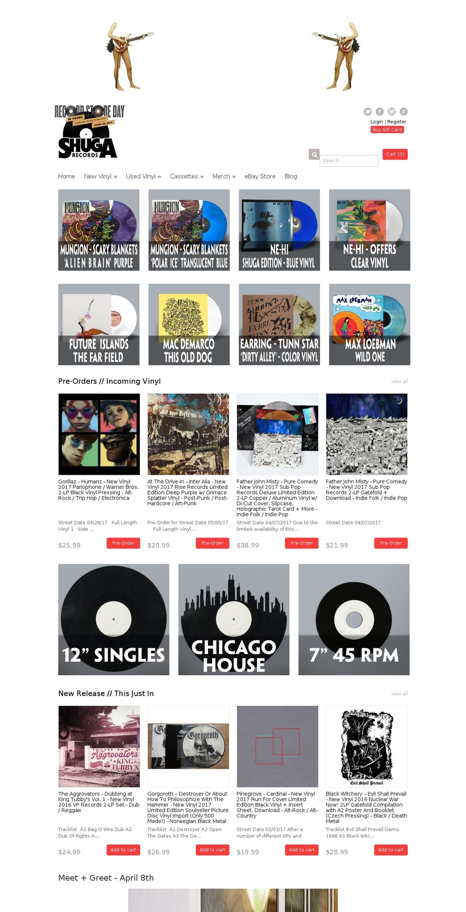 shugarecordschicago.com shopify website screenshot