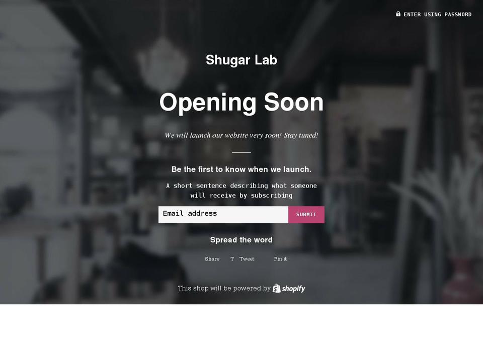shugarlabpr.com shopify website screenshot
