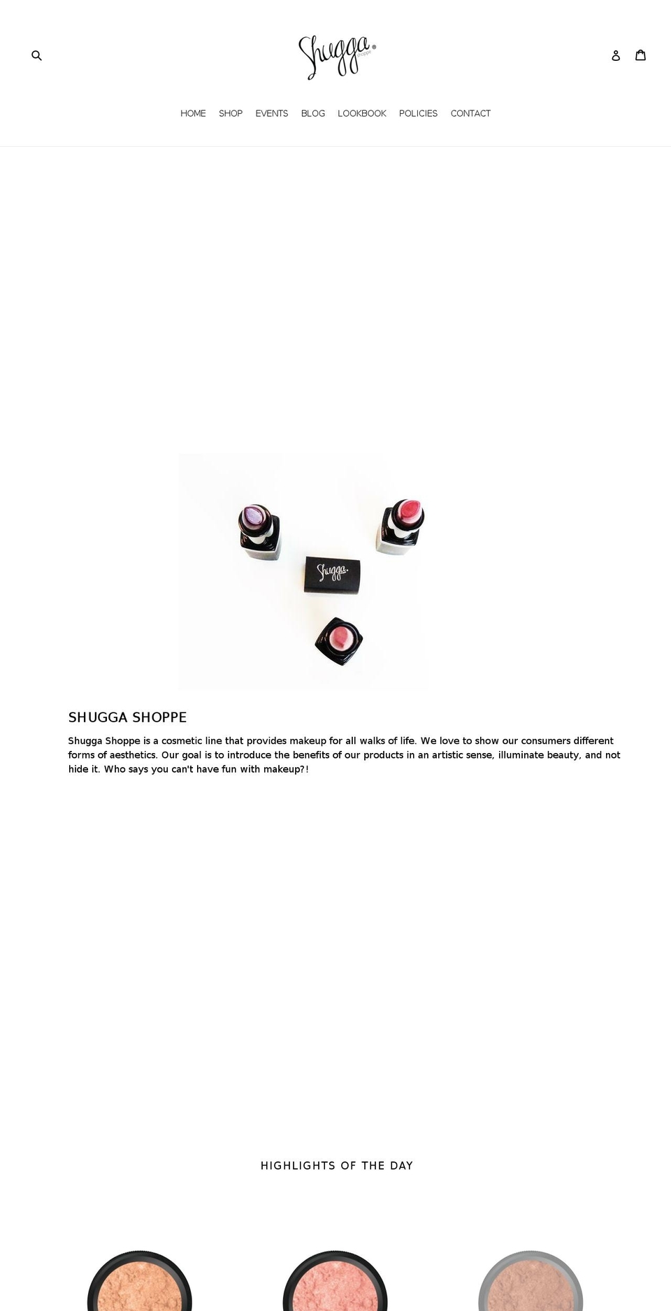 shuggashoppe.com shopify website screenshot