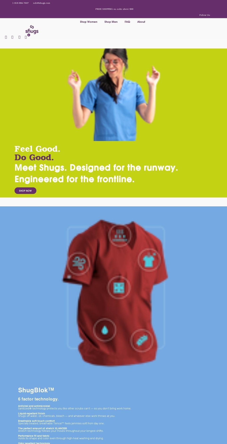 shugs.com shopify website screenshot
