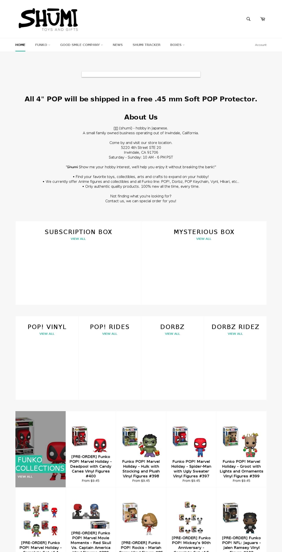 shumistore.com — Shopify storefront screenshot