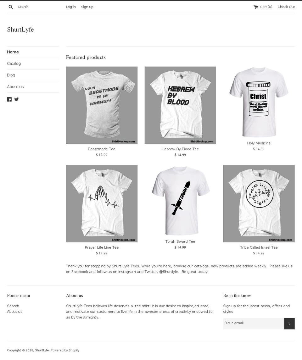 shurtlyfe.com shopify website screenshot