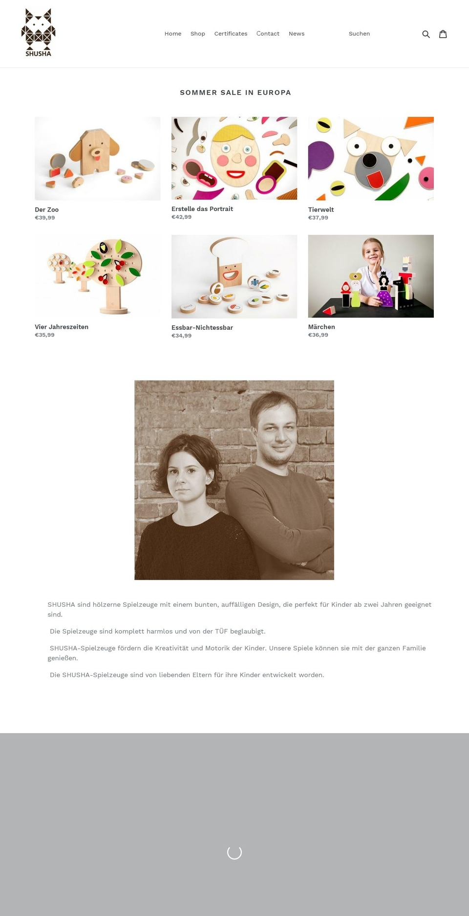 shusha-toys.com — Shopify storefront screenshot