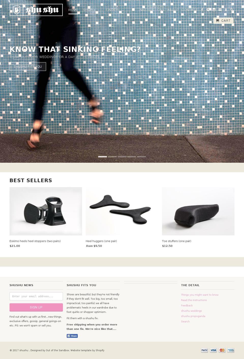 shushu.co.nz shopify website screenshot