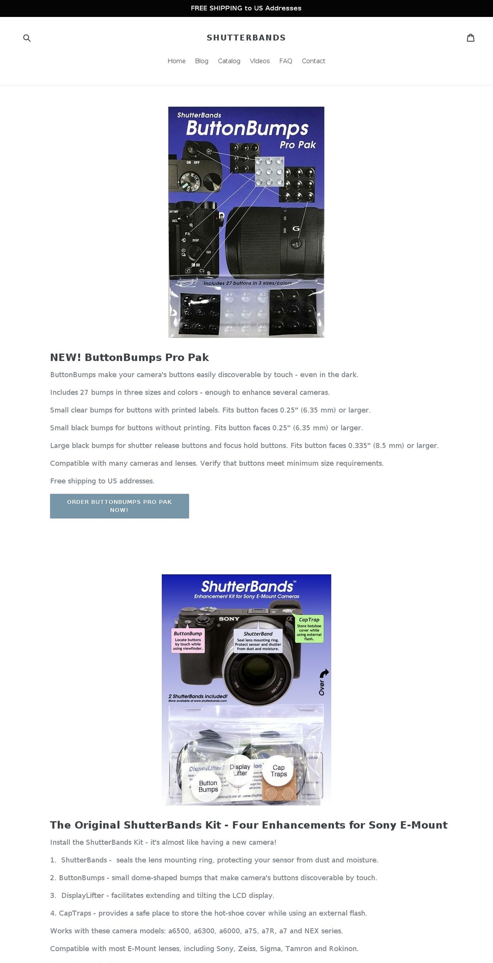 shutterbands.com shopify website screenshot